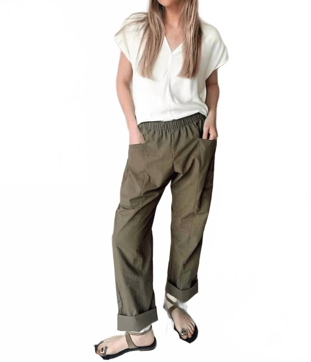 NEW NATALIE BUSBY utility slouch pants in olive
